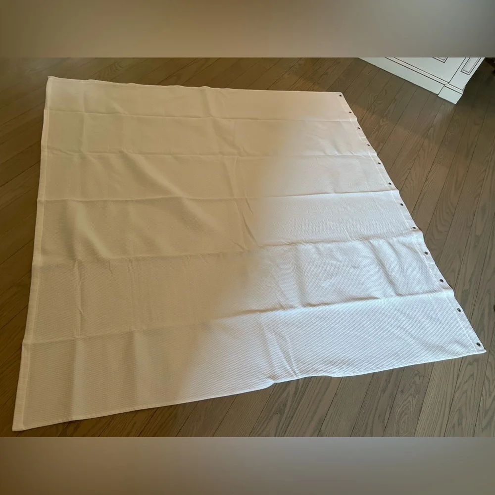 White Textured Shower Curtain Liner - Picture 6 of 6